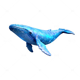 深海蓝鲸梦幻插画