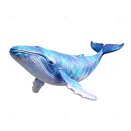 奇幻蓝鲸艺术插画