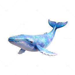 彩绘鲸鱼模型插画素材