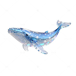 玻璃鲸鱼艺术装饰