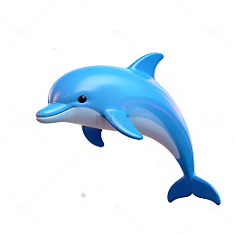 卡通海豚泡泡插画