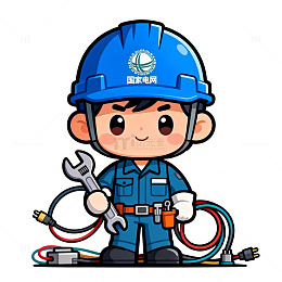 卡通电力工人形象设计素材