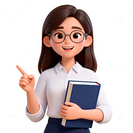 卡通教师讲解插画素材