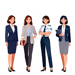 职场女性插画形象设计素材