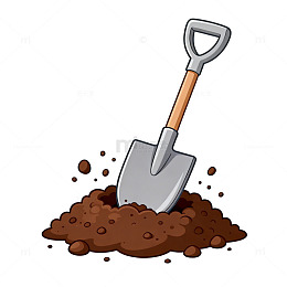 卡通铲土园艺工具插画