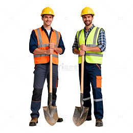 建筑工人铲土形象宣传海报