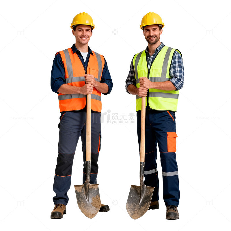 建筑工人铲土形象宣传海报
