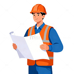 建筑工人卡通形象设计素材
