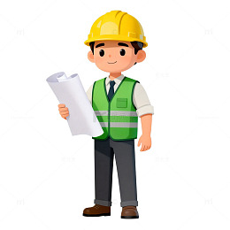 卡通建筑工程师设计素材