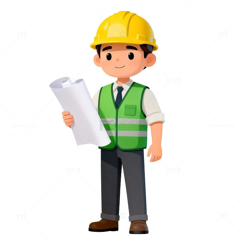 卡通建筑工程师设计素材