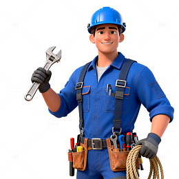 卡通维修工人形象设计