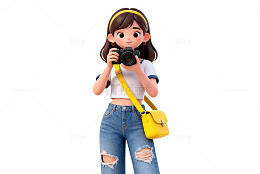 卡通风格爱好者插画