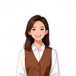 卡通风职业女性形象插画素材