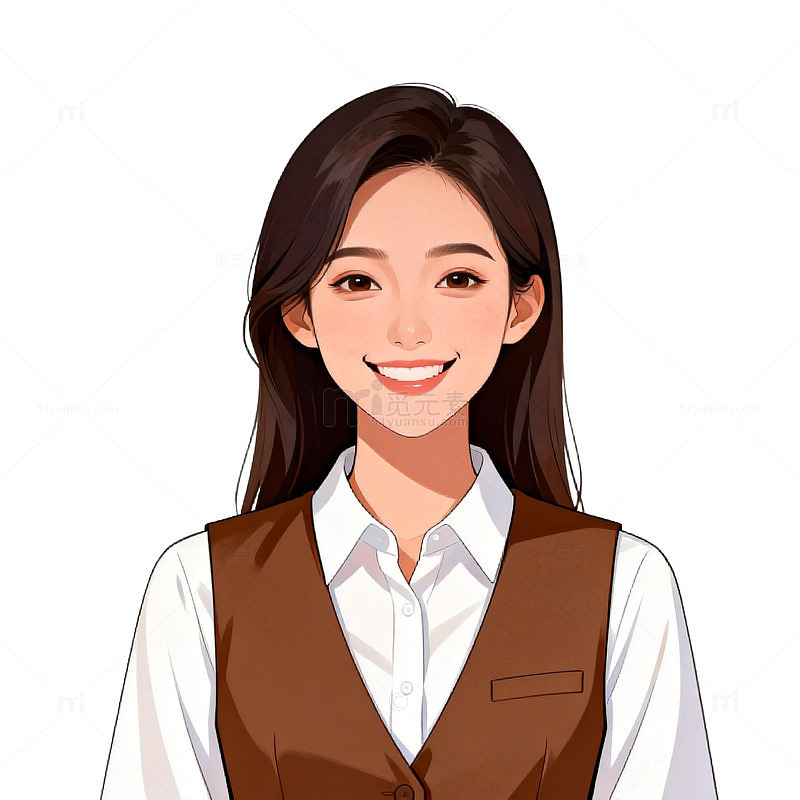 卡通风格职业女性形象插画