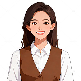 职场女性卡通形象半身插画