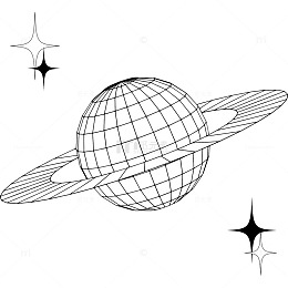 星球矢量线稿