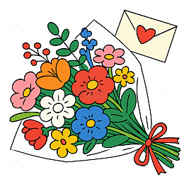 手绘简约花束元素