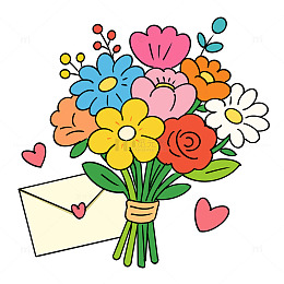 手绘简约花朵元素