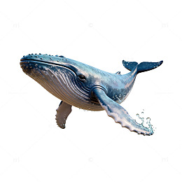 海洋巨兽鲸鱼插画素材