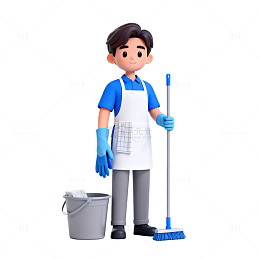 卡通清洁工形象设计素材