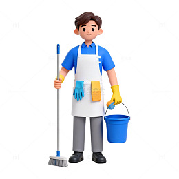 卡通清洁工形象设计素材
