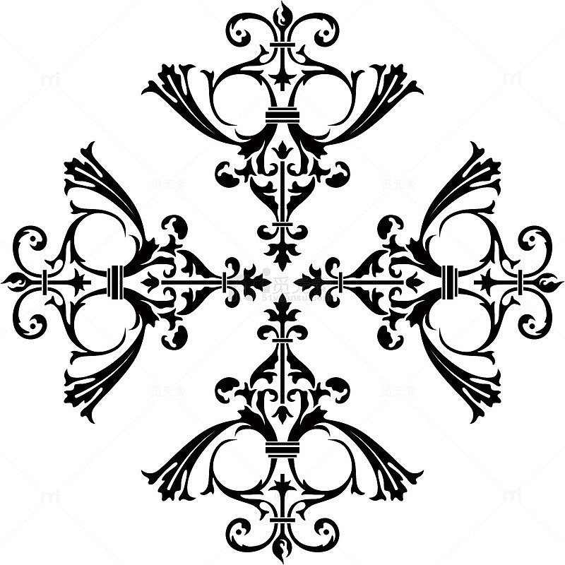 复古宫廷华丽花纹花边纹路纹饰