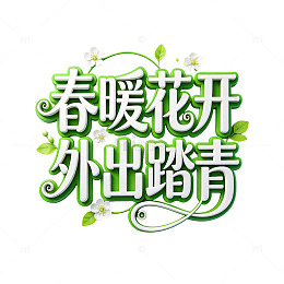 春暖花开踏青立体花藤字设计
