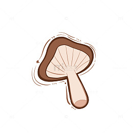 香菇植物手绘元素卡通