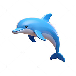 卡通海豚泡泡图案