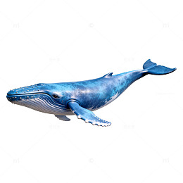 蓝色鲸鱼数字绘画作品