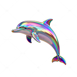 彩虹海豚艺术雕塑