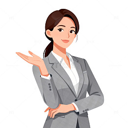 职业女性介绍展示矢量插画