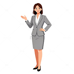 专业女性卡通形象插画