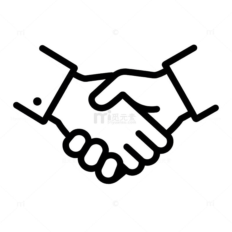简笔画握手合作图标设计