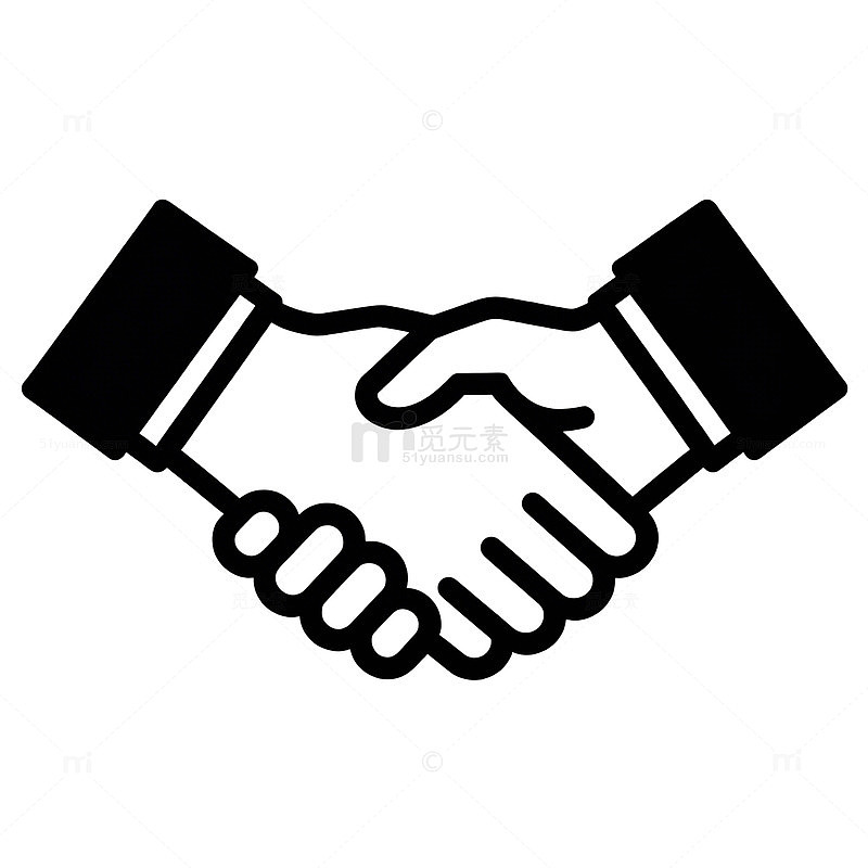 简约风格握手合作图标矢量素材