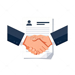 商务握手合作矢量插画