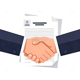 商务握手合同签约矢量素材