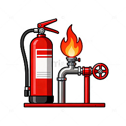 消防设备插画设计素材