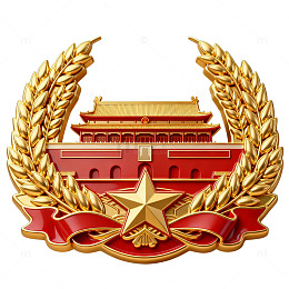 金色天安门徽章标志设计元素