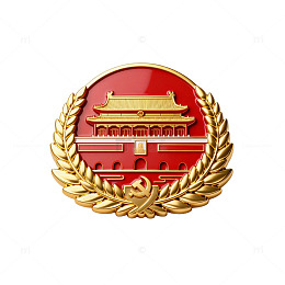 徽章风格天安门标志设计元素