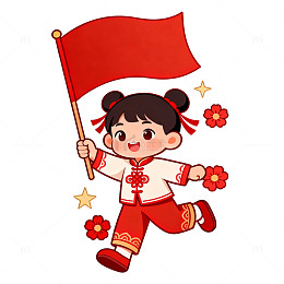 喜庆卡通春节儿童插画