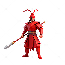 低多边形战士角色设计