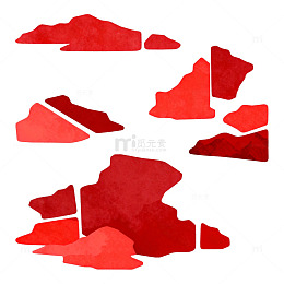 红色云彩图案设计元素