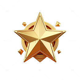 金色星形奖牌设计元素