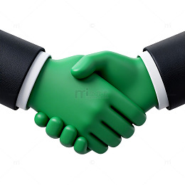 卡通握手合作场景设计元素