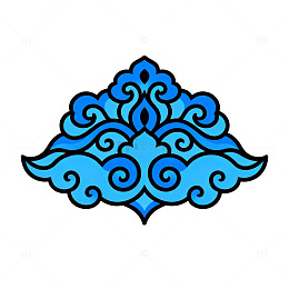 蓝色花纹装饰图案设计元素