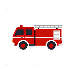 卡通消防车图标设计素材