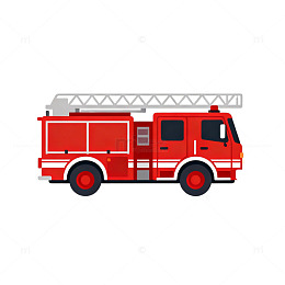 卡通消防车矢量图