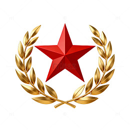 红五星金色麦穗徽章图案