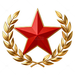 红五星金桂冠徽章图案